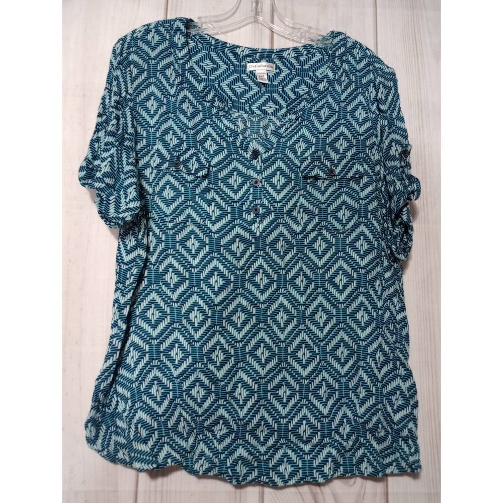 Croft & Barrow Women Tops Extra Large Petite Blue